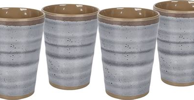 BC Beker Halo 4st melamine grijs