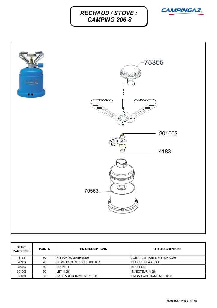 Campingaz gaskooktoestel camping 206S Campingaz gaskooktoestel camping 206S