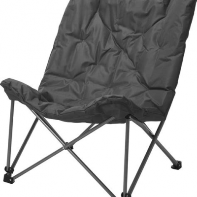 CAMPINGSTOEL MET KUSSEN GRIJS